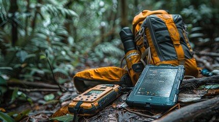 High tech outdoor survival gear with emergency communication systems