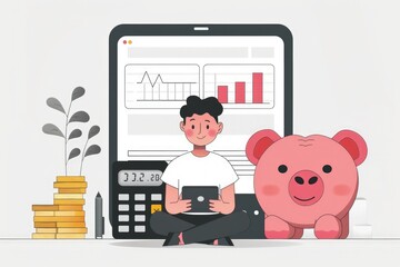 Obraz premium An AI powered personal finance advisor providing budgeting and investment tips