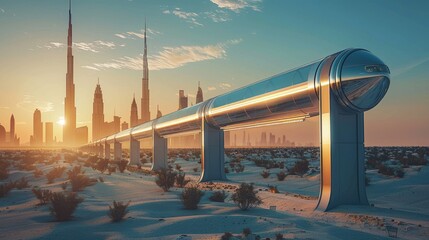 High speed hyperloop transportation systems connecting major cities
