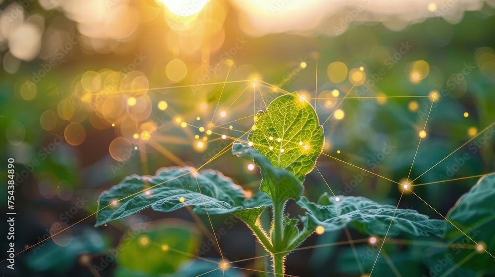 Poster nanoscale sensors in agriculture that detect soil moisture and nutrient levels, optimizing irrigatio