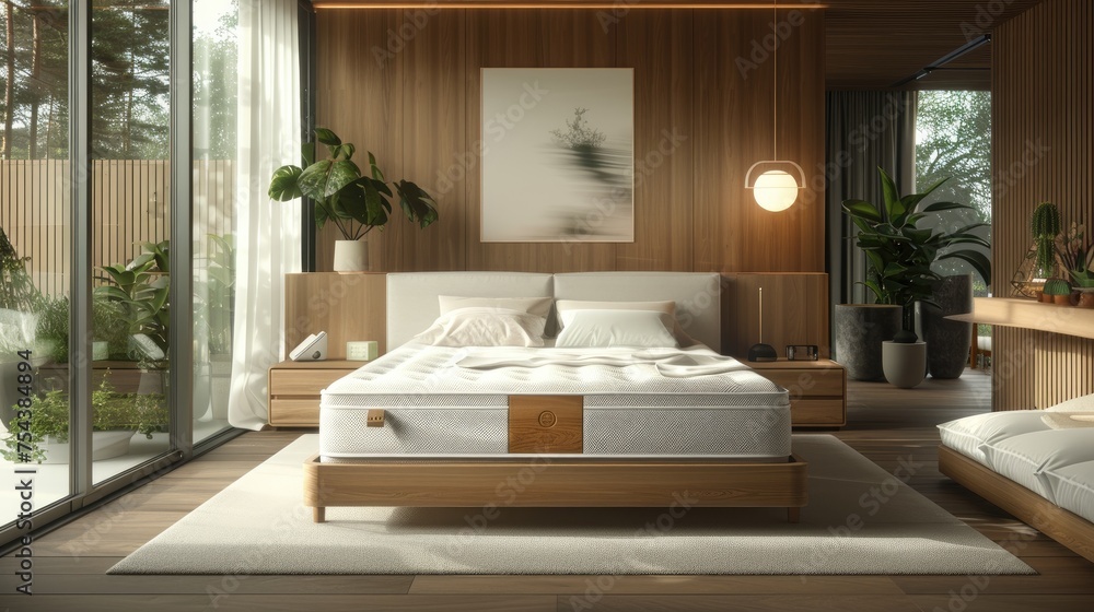 Poster smart sleep system with adjustable mattress and sleep quality monitoring