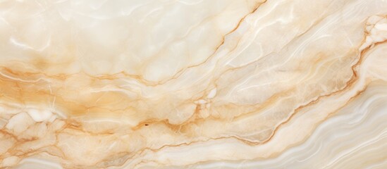 Obraz premium A detailed close-up view of a creamy ivory onyx marble surface, showcasing the intricate natural patterns and textures of the stone.