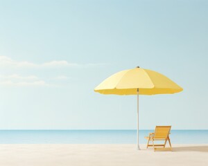 Fototapeta na wymiar illustration of a relaxing beach scene