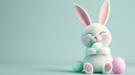 Cute Easter bunny plush toy character for kids