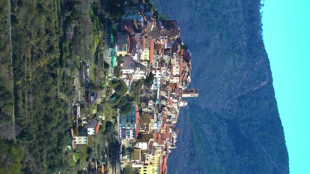 The ancient town of Perinaldo high in the mountains of Liguria in Western Italy