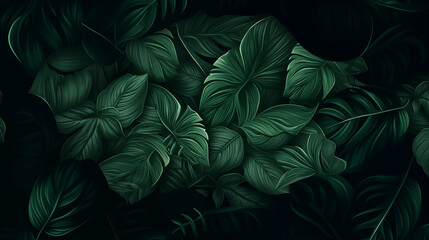 Nature green tropical leaves