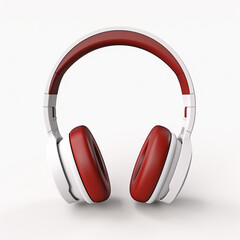 headphones, 3D model in minimalism on a white background сreated with Generative Ai