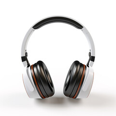 Fototapeta na wymiar headphones, 3D model in minimalism on a white background сreated with Generative Ai