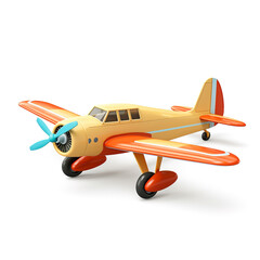 Fototapeta premium airplane, 3D model in minimalism on a white background сreated with Generative Ai