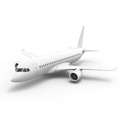 airplane, 3D model in minimalism on a white background сreated with Generative Ai
