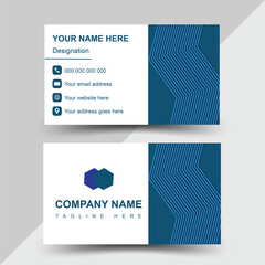 Premium Business Card with Blue Elements colorful business card design.
