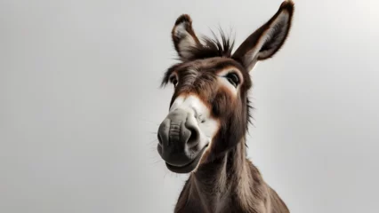 Muurstickers portrait of a donkey © Riaz