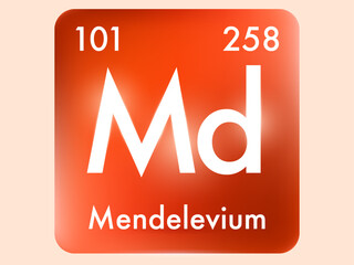 Mendelevium icon style concept on Periodic table