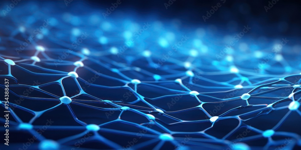 Aufkleber interconnected blue lines background generative ai