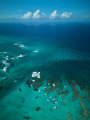 flying over the great barrier reef in the whitsundays, over a yacht, in Punta Cana, Dominican Republic
