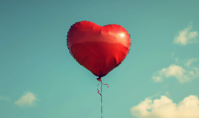 Brighten up any occasion with this adorable red heart-shaped cartoon balloon. AI generative.