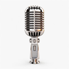 Fototapeta premium 3D model of microphone isolated on transparent and white background сreated with Generative Ai