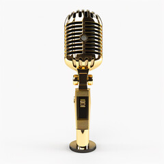 3D model of microphone isolated on transparent and white background сreated with Generative Ai