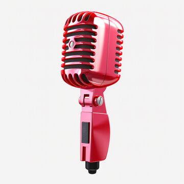 3D model of microphone isolated on transparent and white background сreated with Generative Ai