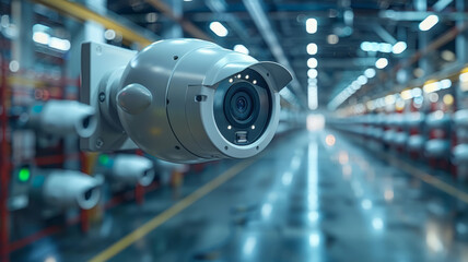 State-of-the-art security system monitoring warehouse premises,generative ai
