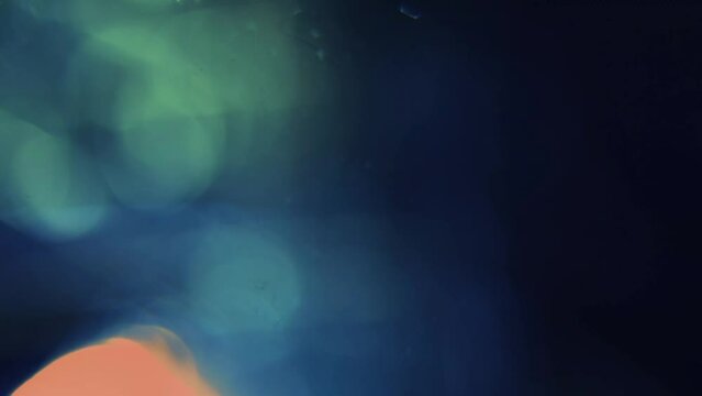 Colorful light leak, lens flare bogeh on dark background. Spectrum, rainbow colors. Motion graphic