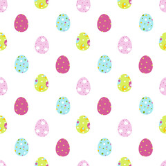 Happy Easter Pattern with eggs.  Easter Pattern ,Wallpaper , Vector Illustration on a white background