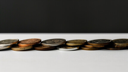 A row of coins  Financial Background