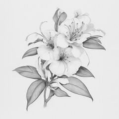 Fototapeta premium A Oleander tattoo traditional old school bold line on white background