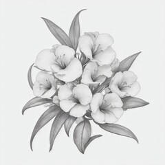 Fototapeta premium A Oleander tattoo traditional old school bold line on white background