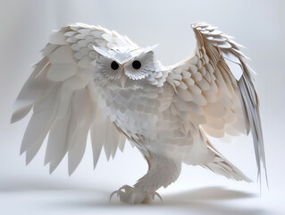 Owl paper art sculptures