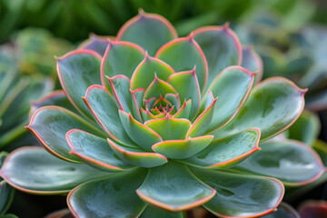 Fototapeta premium Vibrant Succulent Plant Close-Up Nature's Geometric Beauty