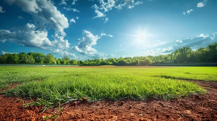 Obraz premium Baseball field background, generated with AI