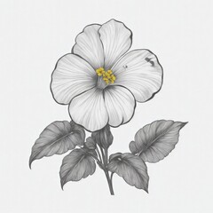 A Primrose tattoo traditional old school bold line on white background