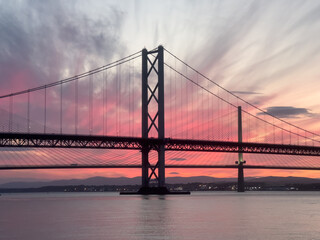 Forth Bridge at sunset