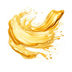 Fototapeta premium golden brush stroke of paint on white background сreated with Generative Ai