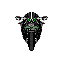 motor sport super sport bike, luxury bike front view vector illustration © Erwin Setiawann