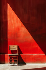 Minimalist chair background between lights and shadows