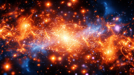 Fototapeta premium Distant stars and galaxies in the deep space