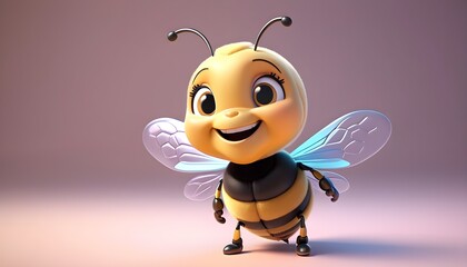 Cute and smiling bee