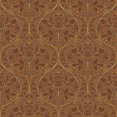 Seamless pattern with a subtle pattern of plants in the form of a bulb, in the Art Deco style. Suitable for interior, wallpaper, fabrics, clothing, stationery.