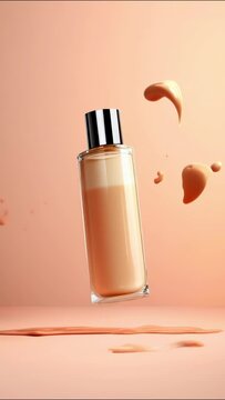 Advertising of foundation cream, concealer, base, BB cream. Realistic creamy texture