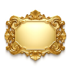 golden plaque on white background сreated with Generative Ai