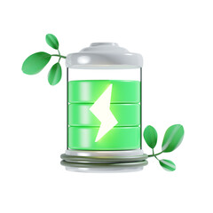 eco battery 3d icon illustration