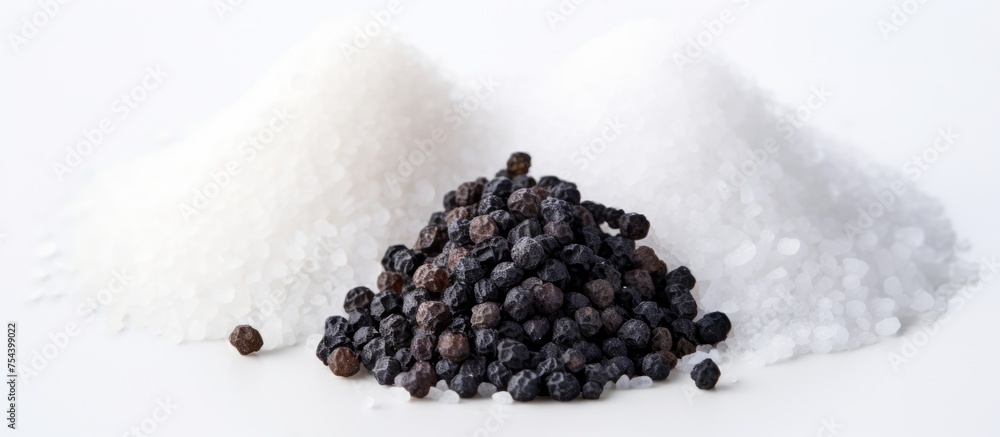 Poster a cluster of ripe blackberries is arranged neatly on a white table, creating an enticing display of 