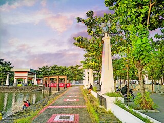 POLDER TAWANG IN AREA the heritage building, Tawang Station, the Old City of Semarang, Indonesia...