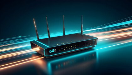 5G bandwidth internet technology as modern high speed futuristic 5