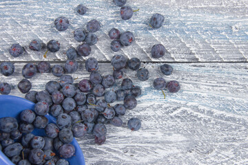 Blueberry on wooden table background, bowl of blueberries. .Antioxidants, detox diet, organic...