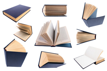 collection of various books isolated on white background. each one is shot separately.