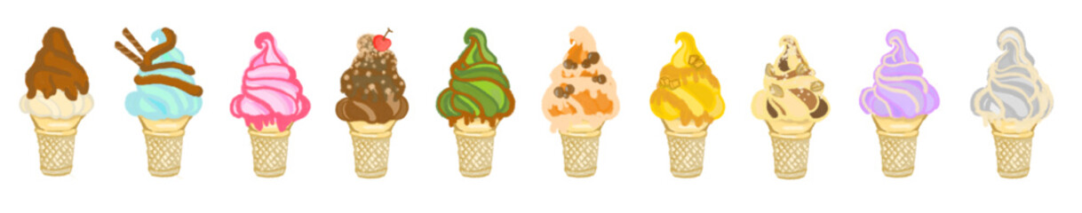 cartoon soft serve ice cream
