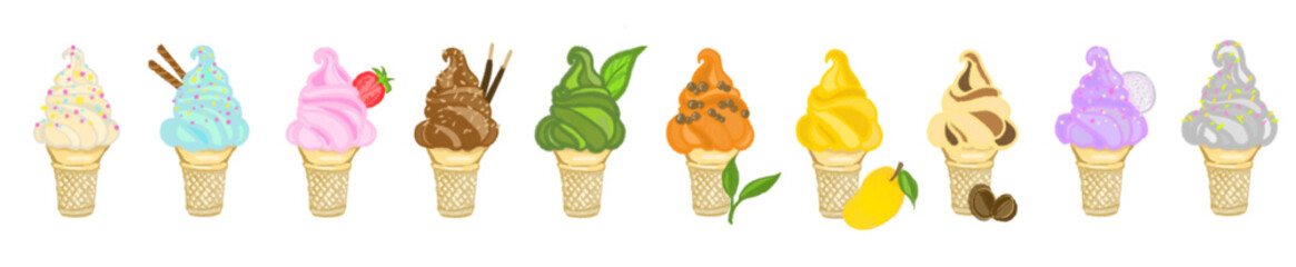 cartoon soft serve ice cream